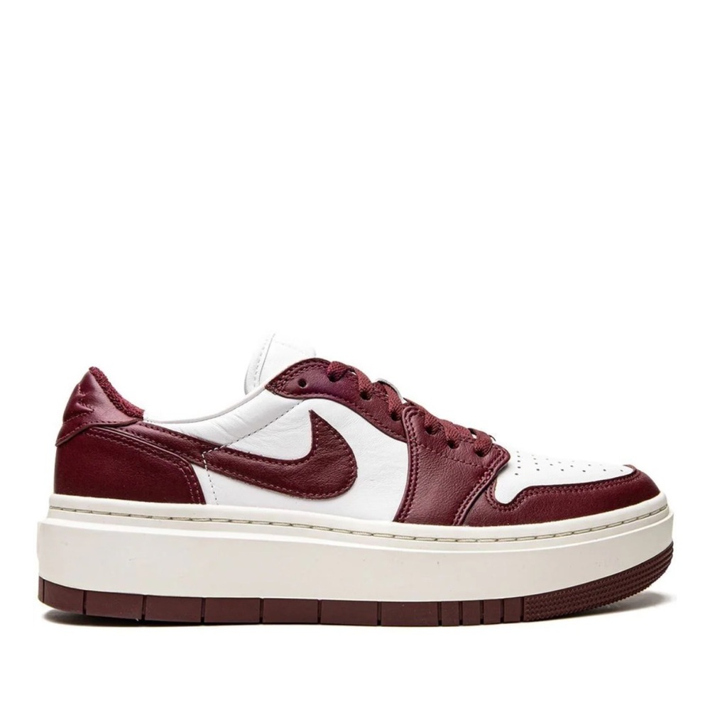 Air Jordan 1 Rise To The Occasion in White, Dark Beetroot, & Sail Sneakers